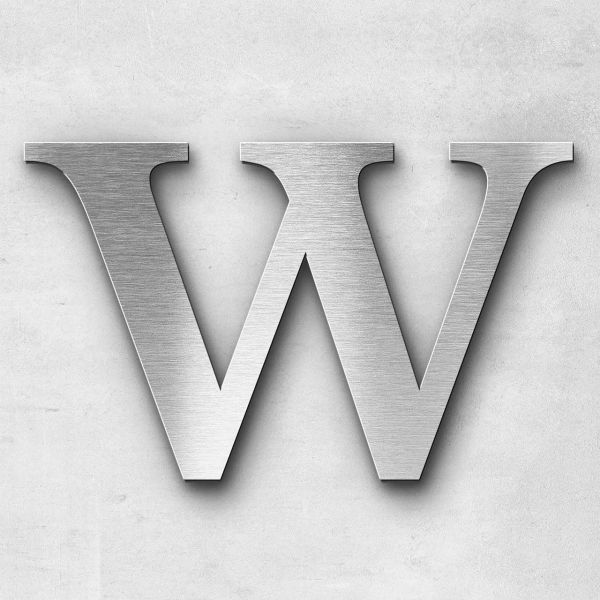 Edelstahlbuchstabe W groß - Serie Serif