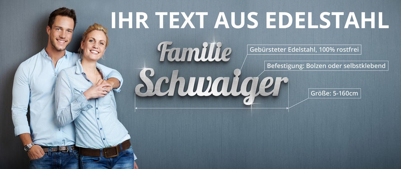 Schriftzug Aus Edelstahl Jetzt Selbst Gestalten