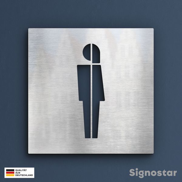 WC Schild Edelstahl - Divers