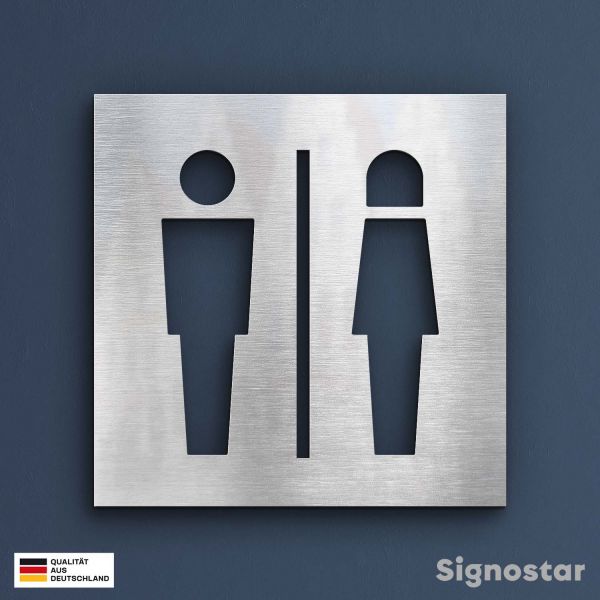 WC Schild Edelstahl - Damen & Herren