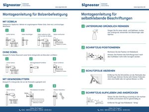 Firmenlogos aus Edelstahl - Montageanleitungen